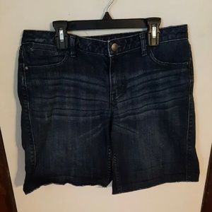 ELLE Dark Wash Bermuda Cut-off Jean Shorts